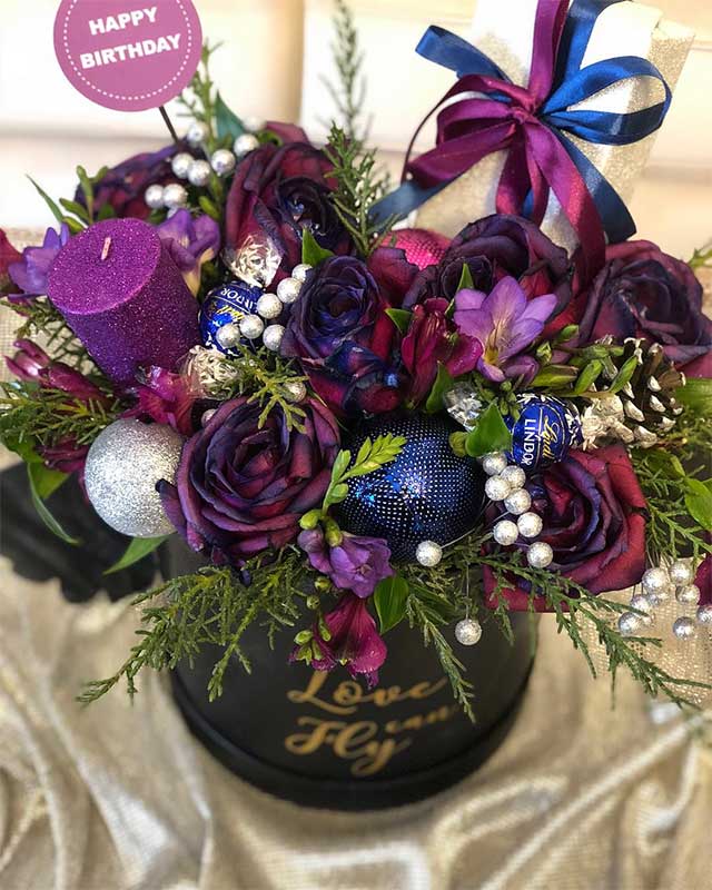 باکس گل بنفش