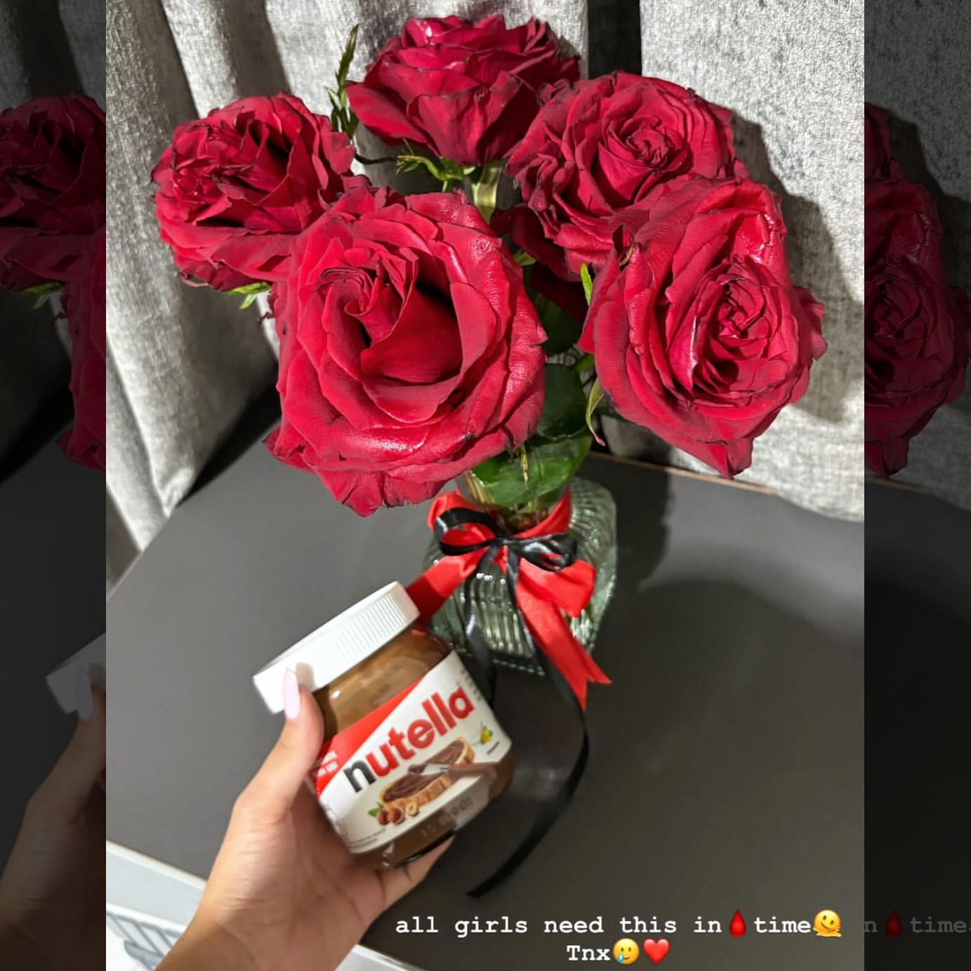 all girls need this in period time tnx red rose nutella