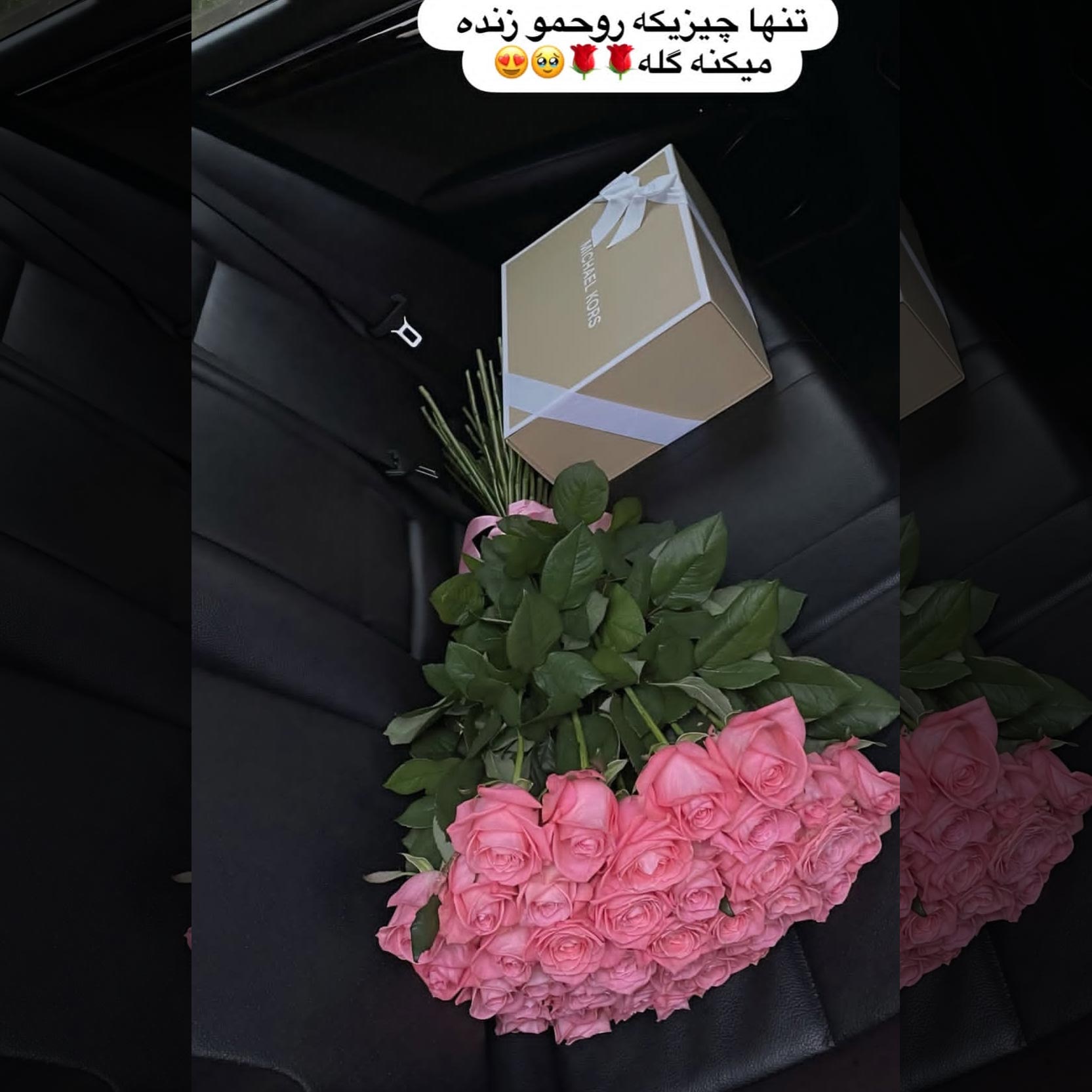 دسته گل رز صورتی 36 شاخه تنها چیزیکه روحمو زنده میکنه گله