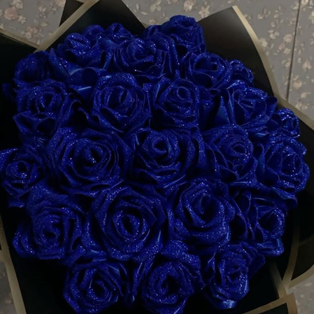 دسته گل 25 شاخه رز کاربنی سوپرشاین